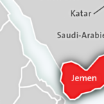Karte des Golf von Aden mit dem Jemen