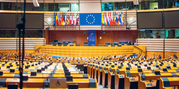 Plenarsaal des EU-Parlamentes in Brüssel
