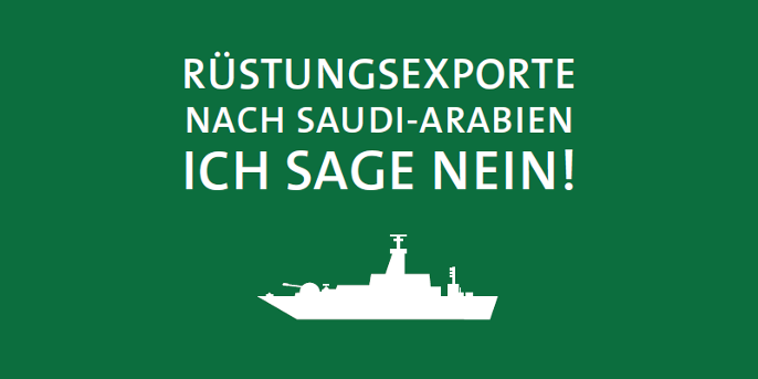 Postkarte Rüstungsexporte nach Saudi-Arabien
