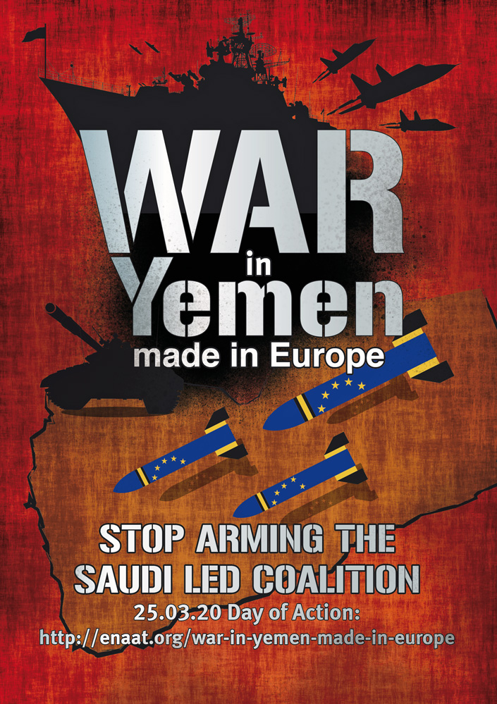 Motiv des Aktionstages "War in Yemen - Made in Europe" am 25. März 2020