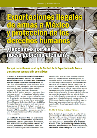 Factsheet "Exportaciones ilegales de armas a México"